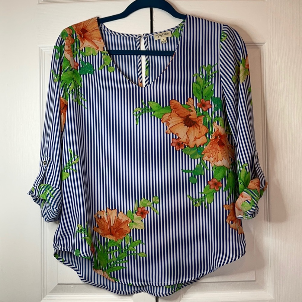 Flowery Blue Blouse